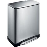 EKO Poubelle à pédale E-Cube 28 L+18 L Argenté mat