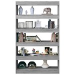 vidaXL Bibliothèque/Séparateur de pièce Sonoma gris 100x30x166 cm