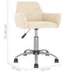 vidaXL Chaises pivotantes à manger lot de 6 Crème Velours