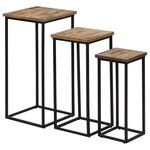 vidaXL Ensemble de tables pour plante 3 Pièces Teck recyclé