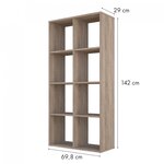 Etagères bibliothèque tour REGAL 8 compartiments CHÊNE naturel