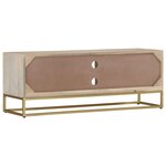 vidaXL Meuble TV 110x30x40 cm bois de manguier massif blanchi