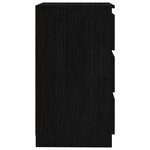 vidaXL Table de chevet Noir 60x36x64 cm Bois de pin massif