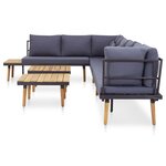vidaXL Salon de jardin à 8 places avec coussins Bois d'acacia solide