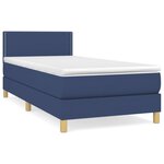 vidaXL Lit à sommier tapissier avec matelas Bleu 90x190 cm Tissu