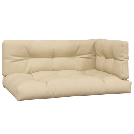 vidaXL Coussins de palette 3 Pièces beige tissu