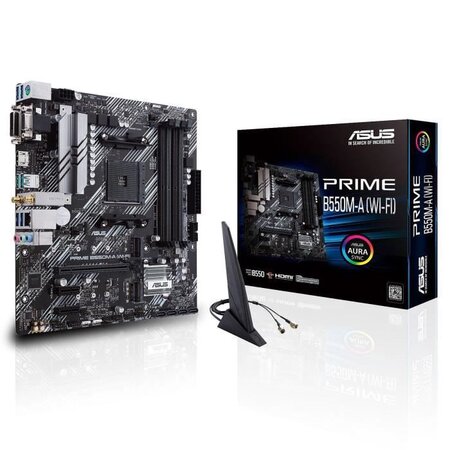 Asus prime b550m-a (wi-fi) amd b550 emplacement am4 micro atx