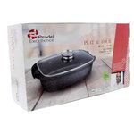 PRADEL EXCELLENCE Plat a four Façon Pierre avec couvercle en verre 52802M 40x22 cm noir