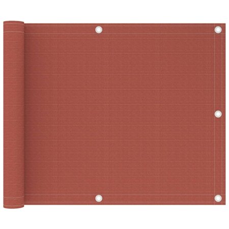 vidaXL Écran de balcon Terre cuite 75x300 cm PEHD