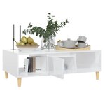 vidaXL Table basse Blanc brillant 103 5x60x35 cm Aggloméré