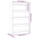 vidaXL Bibliothèque/Séparateur de pièce Blanc brillant 80x30x135 cm