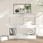 vidaXL Bibliothèque/Séparateur de pièce Blanc brillant 80x30x72 cm