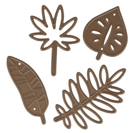 Matrices de découpe 4 minies feuilles tropicales