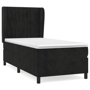 vidaXL Lit à sommier tapissier et matelas Noir 80x200 cm Velours