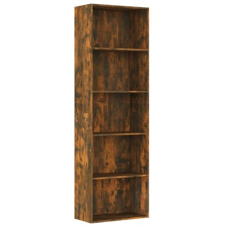 vidaXL Bibliothèque 5 niveaux Chêne fumé 60x30x189cm Bois d'ingénierie