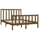 vidaXL Cadre de lit Marron miel Bois massif 150x200 cm Très grand