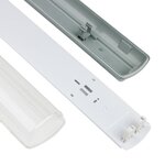 Réglette led étanche double pour tubes  lumineuse led t8 120cm ip65 (boitier vide) (pack de 8) - silamp