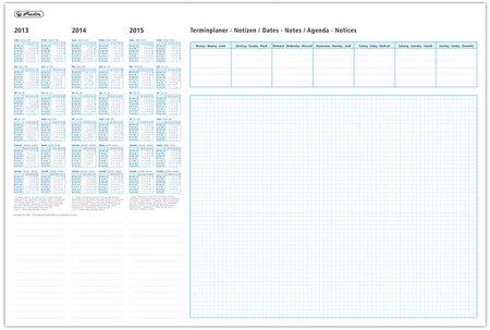 Sous-mains papier 50 feuillets 590 x 400 mm 2 couleurs Calendrier 3 ans HERLITZ