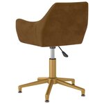 vidaXL Chaise pivotante de salle à manger Marron Velours