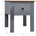 vidaXL Table de chevet Gris 46x40x57 cm Pin Gamme Panama
