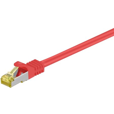 Câble Réseau CAT 7 S/FTP (PIMF) LSZH Halogen Free 2 x RJ45 CAT 6a 25 cm Rouge GOOBAY