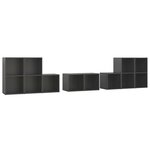 vidaXL Ensemble de meubles TV 8 Pièces Gris Aggloméré