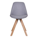 Chaise de table à manger en cuir gris clair à pieds en bois
