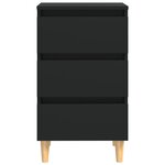 vidaXL Table de chevet avec pieds en bois Noir 40x35x69 cm