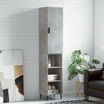 vidaXL Buffet haut Gris béton 34 5x34x180 cm Bois d'ingénierie