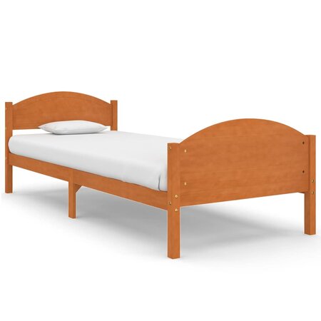 vidaXL Cadre de lit Marron miel Bois de pin massif 90x200 cm