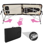 Tectake Table de massage Pliante 2 Zones Aluminium Portable + Housse - noir