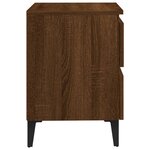 vidaXL Tables de chevet pieds en métal 2 Pièces Chêne marron 40x35x50 cm