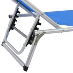 vidaXL Chaises longues pliables et toit 2 Pièces Aluminium textilène Bleu