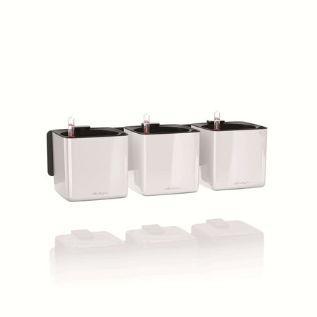 LECHUZA 3 Pièces Jardinières Green Wall Home Kit Blanc brillant