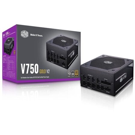 COOLER MASTER V750 Gold V2 - Alimentation 750W 100% modulaire & 40% fanless (Certifiée 80 Plus GOLD Garantie 10 ans)