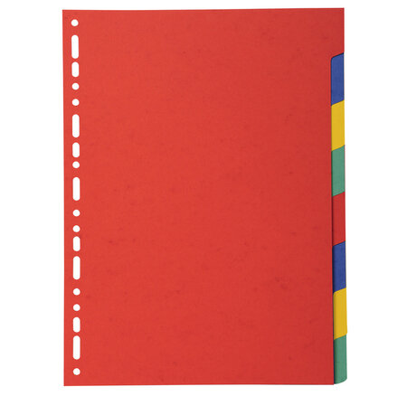 Intercalaires Carte Marbrée 220g 8 Positions - A4 - Assorties Vives - X 25 - Exacompta