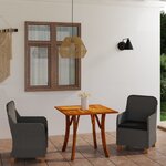 vidaXL Ensemble de salle à manger de jardin 3 Pièces Gris foncé