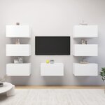 vidaXL Meubles TV 7 Pièces Blanc 30 5x30x60 cm Aggloméré