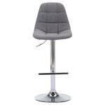 OSKAR Lot de 2 tabourets de bar réglables - Tissu gris -  L 42 x P 49 x H94/114 cm