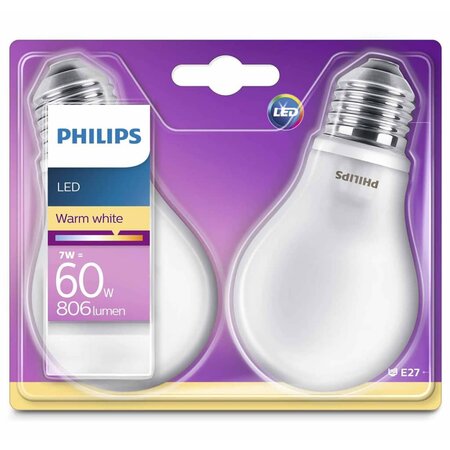 Philips ampoule led 2 pcs classique 7 w 806 lumens 929001243031