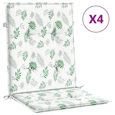 vidaXL Coussins de chaise à dossier bas lot de 4 modèle de feuille