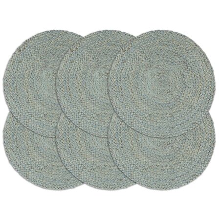 vidaXL Napperons 6 Pièces Vert olive Plain 38 cm Rond Jute