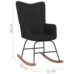 vidaXL Chaise à bascule Noir Tissu