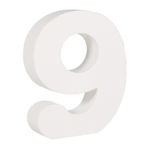 Chiffre 9 MDF Blanc 11 cm