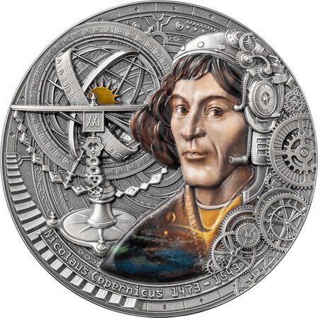 NICOLAUS COPERNICUS Futurists of the Past 2 onces argent monnaie 2000 Francs Cameroon 2023