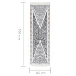vidaXL Tapis Noir et gris 80x300 cm Coton