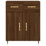 vidaXL Buffet haut Chêne marron 69 5x34x180 cm Bois d'ingénierie