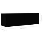 vidaXL Meubles TV 4 Pièces Noir 100x30x30 cm Aggloméré