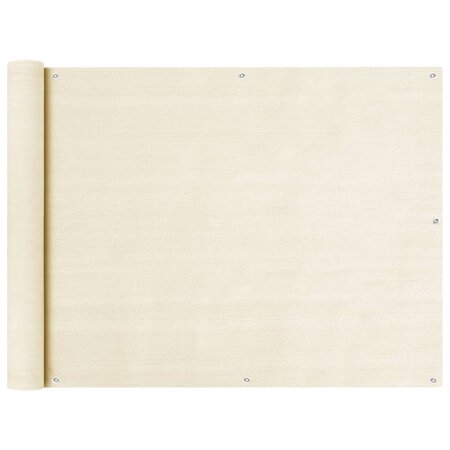 vidaXL Écran de balcon Crème 90x300 cm PEHD