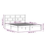 vidaXL Cadre de lit Gris Bois de pin massif 160x200 cm